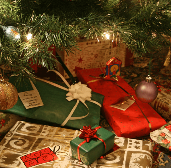 Presents under the Christmas tree.