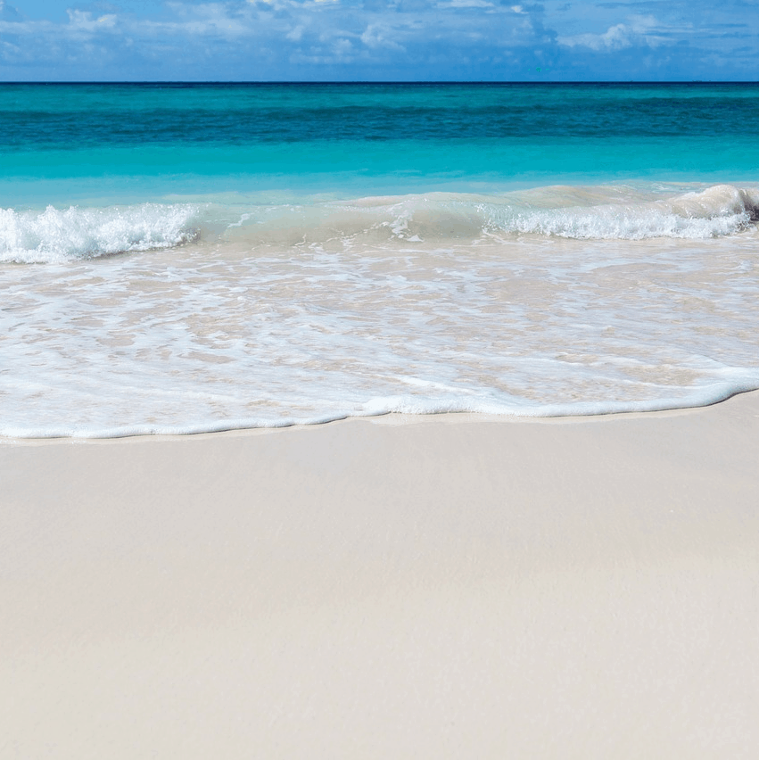 Ocean waves crashing on beach.